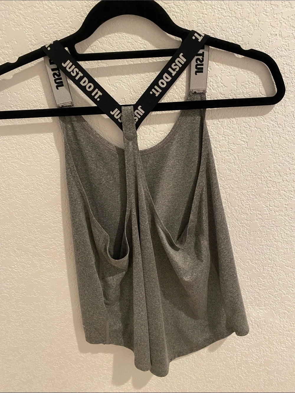 Nike Gray Athletic Racerback Tank with Branded Straps
